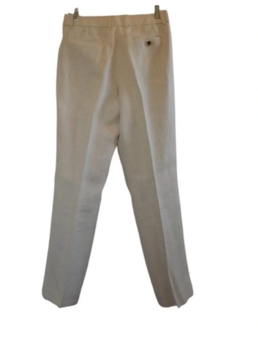 J. Crew Bristol Trouser in Herringbone Linen Cream size 12
